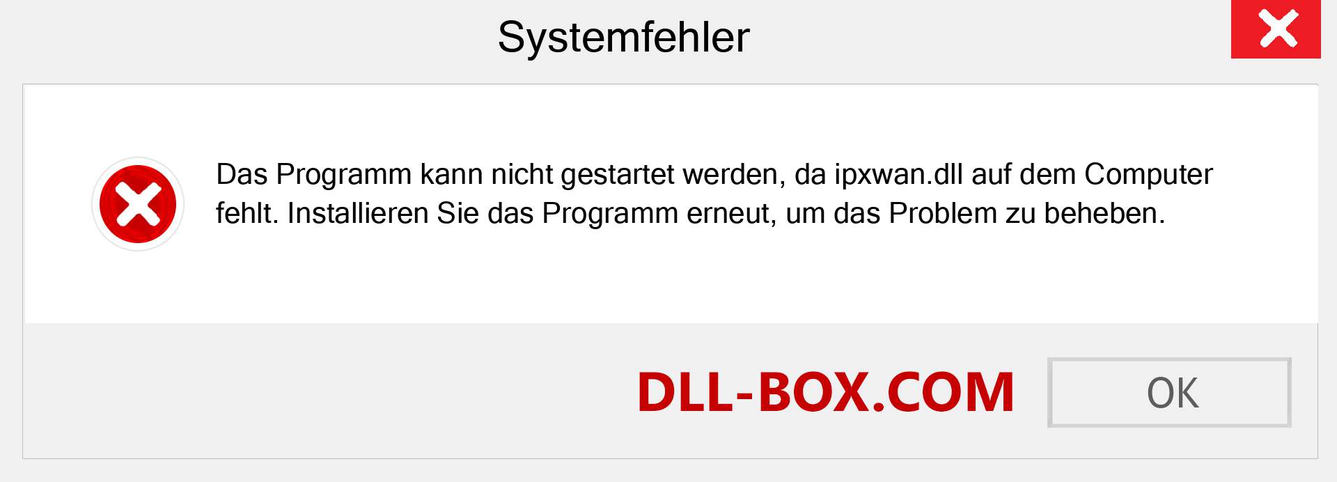 ipxwan.dll-Datei fehlt?. Download für Windows 7, 8, 10 - Fix ipxwan dll Missing Error unter Windows, Fotos, Bildern